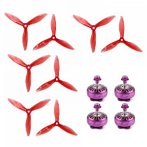 4pcs IFlight Xing X2306 2450KV 2-4S Motor with GEMFAN 5149-3 5 Inch Propeller Props FPV Racing Motor Super Light Engine for RC Racing Drone DIY Quadcopter