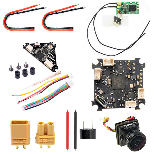 Happymodel Crazybee F4 PRO Flight Controller 1-2S with Frsky XM+ RX Turbo EOS2 Camera VTX XT30 Plug 20AWG Silicone Wire for 2S Brushless Tiny Whoop For Mobula7 Mobula 7 Upgrade Eachine TRASHCAN TC75