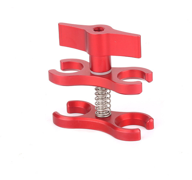 For GoPro13 BGNING CNC Two-Hole Butterfly Clip Clamp Light Arm Tripod Holder Mount Adapter Ball Head Sports Action Camera Bracket Diving Accessory