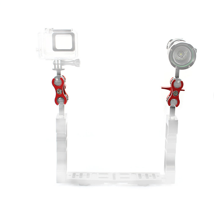 For GoPro13 BGNING CNC Two-Hole Butterfly Clip Clamp Light Arm Tripod Holder Mount Adapter Ball Head Sports Action Camera Bracket Diving Accessory