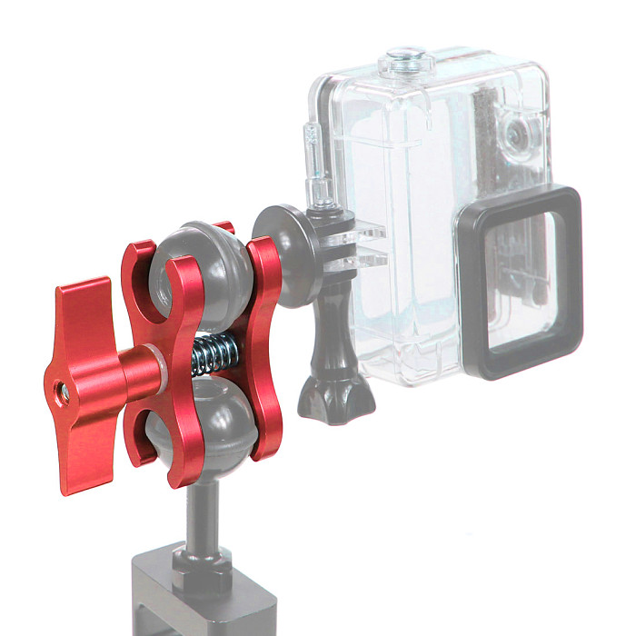 For GoPro13 BGNING CNC Two-Hole Butterfly Clip Clamp Light Arm Tripod Holder Mount Adapter Ball Head Sports Action Camera Bracket Diving Accessory
