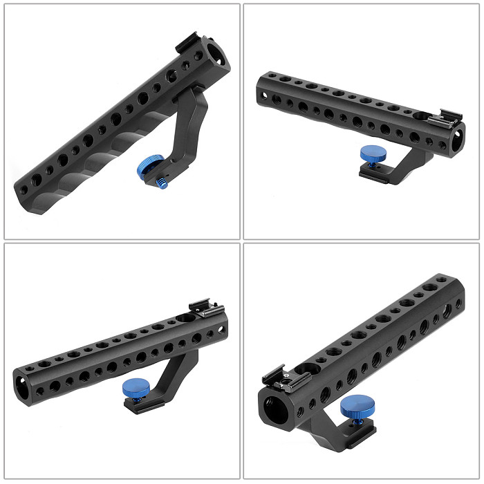 BGNING DSLR Camera Quick Release Top Handle 28mm with Hot Shoe 1/4  3/8  for DSLR Cage Rig Low Angle Shot for Sony A6500 GH5 G85 A7RIII