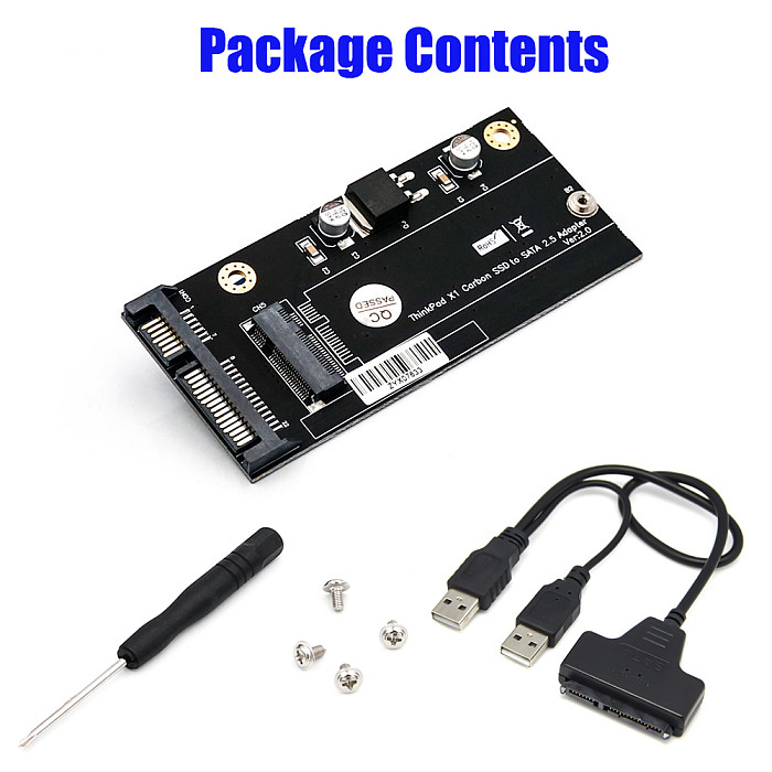XT-XINTE 20+6Pin SSD to SATA 2.5inch USB Adapter Card with USB 2.0 Cable Converter for Laptop Thinkpad Lenovo X1 Carbon