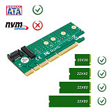 XT-XINTE NGFF M.2 B Key SATA-Bus SSD to SATA3 Adapter with Heatsink PCIE x1 x4 x8 x16 Slot SATA Cable for 2230 2242 2260 2280 M2 SSD