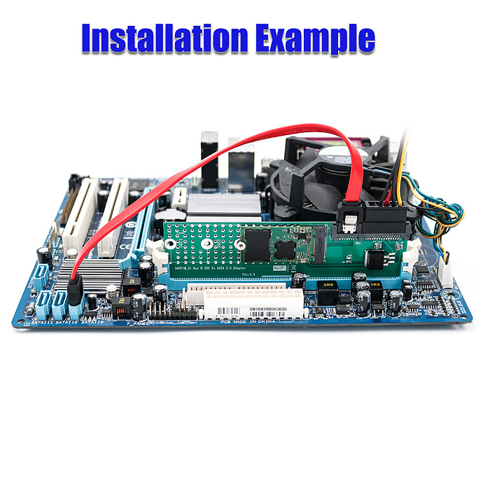 XT-XINTE M.2 NGFF B-Key SATA-Bus SSD to SATA3 Adapter DDR Memory Slot installation Expansion Riser Card for 2230 2242 2260 2280 M2 SSD