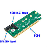 XT-XINTE NGFF M.2 B Key SATA-Bus SSD to SATA3 Adapter with Heatsink PCIE x1 x4 x8 x16 Slot SATA Cable for 2230 2242 2260 2280 M2 SSD