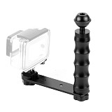 BGNING Aluminum Single Handle Outdoor Photography Handle with 1 inch Ball Head 3/8 1/4 Screw Hole Screw Accessories For Outdoor Diving Camera