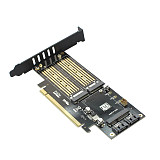 JEYI SK16-PRO NVME NGFF Adapter x16 PCI-E3 Full Speed M.2 2280 Aluminum Sheet Thermal Conductivity Silicon Wafer Fan Cooling SSD