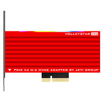 JEYI VolleyStar-PRO Black Heat Sink Heatsink M.2 NVMe SSD NGFF TO PCIE X4 Adapter MKey Port Card PCI-E 3.0 x4 Full Speed RGB LED