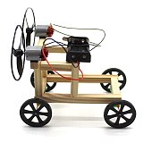 DIY Wind Power Car 4WD Model Wood Electric Science Physical Experiments Assemble Kit Education Toys Motor for Kids Children