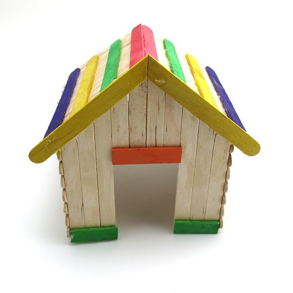 Creative Wooden DIY Crafts Natural & Colorful Ice Cream Wood Sticks Match Stick Children Handmade House Toys Food DIY Materials