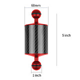 BGNing Carbon Fiber Float Buoyancy Aquatic Arm Dual Ball Floating Arm Extend Bracket D60MM Camera Underwater Diving Tray for Gopro Smartphone