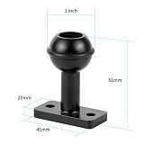 BGNing CNC Aluminum Alloy 1 inch Ball Head Mount Adapter with M5 Screw Holes for Photography Accessory