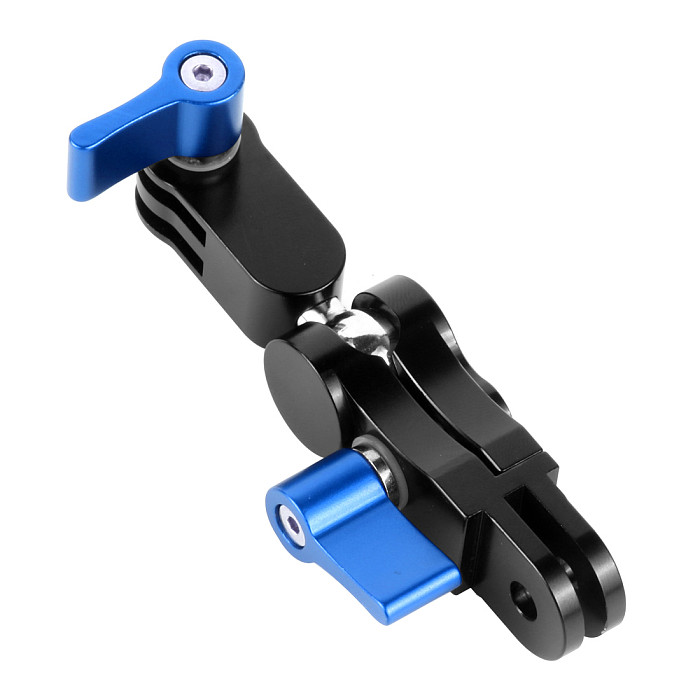 BGNing CNC Aluminium Alloy Magic Arm, Universal 360 Degree Rotating Helmet Adapter Mount with 5D2 Locking Screw, Compatible for Gopro13 Xiaomi Yi Action Camera