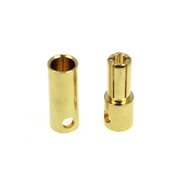 1 Pair 5.5MM Gold-plated Banana Plug Connectors Male + Female for RC Motor ESC Battery Aircraft