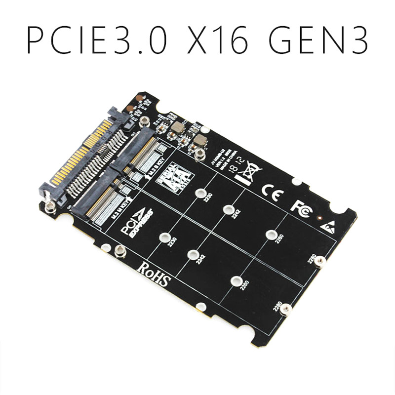 XT-XINTE NGFF M.2 SSD M Key to U.2 Adapter 2 in 1 M2 NVMe SATA-Bus to PCI-e U.2 SFF-8639 Adapter PCIe M2 Converter for Desktop PC