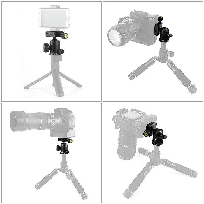 BGNING 360 Swivel Aluminum Alloy Heavy Duty Camera Tripod Ball Head + QR Quick Release Plate Mount for DSLR Camera Photo Video Studio