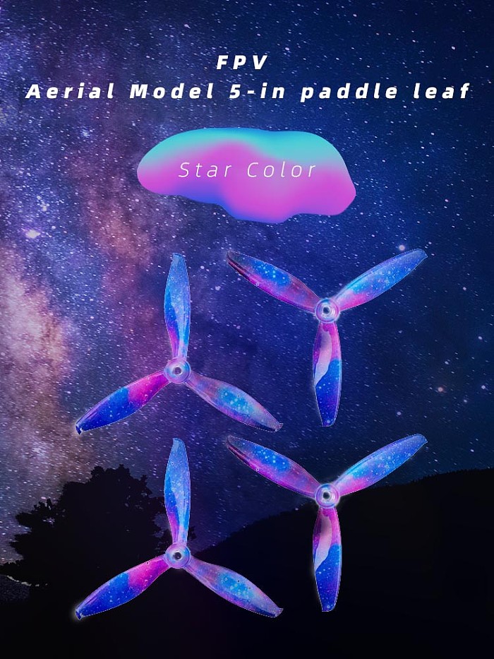 GEMFAN 5043 5inch 3 blade CW CCW Propeller Starry Sky Star Prop Compatible Xing Camo 2207 Brushless Motor for DIY RC Drone FPV Racing Multicopter