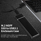 XT-XINTE USB 3.1 to M.2 NGFF SSD Hard Disk Box Adapter Card HDD Enclosure Case USB to Type-C Cable for 2230/2242/2260/2280 m2 SATA SSD