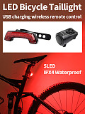 GUB G-68 USB Rechargeable Bicycle Tail Light Wireless Remote Control Taillight with Horn Bell Light