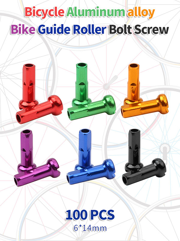 GUB 100pcs Bicycle Colorful Aluminum Alloy Spoke Cap Bike Guide Roller Bolt Screw CNC Process Cover For 14G Spoke 14mm Copper Nipples