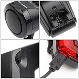 GUB G-68 USB Rechargeable Bicycle Tail Light Wireless Remote Control Taillight with Horn Bell Light