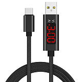 FCLUO Micro USB Type C Charging Cable Voltage and Current Display Nylon Braided Durable Cord 3A Fast Charger & USB Data Sync Cable 1M