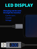 FCLUO USB Type C Micro Phone Charging Cable Voltage & Current Display 3A Fast Charger Smart Data Sync for Iphone Xiaomi for Samsung S9