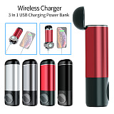 FCLUO 3 In 1 Wireless Charger Power Bank 5200mAh for iPhone XS AirPods Apple Watch 4/3/2/1 Series Portable Mobile Phone Charger