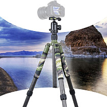BGNING Carbon Fiber Professional Tripod Mount Ball Head Kit for DSLR SLR Digital Camera Stand Holder Photography Accessories Max 1730mm