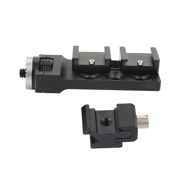 BGNING CNC Aluminum Alloy Mount Extender Straight Extension Arm Accessories with Hot Shoe Mount Adapter for DJI OSMO OSMO+ Plus Pro Camera Gimbal