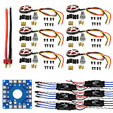 Assembled Kit: 30A ESC + Motor + KK ESC Connection Board Connectors Dean T Plug Wire for 6-Aix Drone Hexacopter
