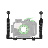 XT-XINTE Aluminum Alloy Underwater Tray Housings Arm for Gopro Action Camera Holder Double Grip Dive