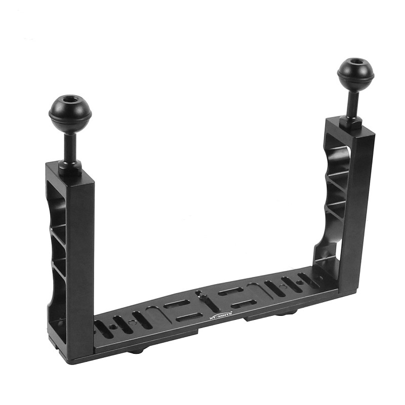 XT-XINTE Aluminum Alloy Underwater Tray Housings Arm for Gopro Action Camera Holder Double Grip Dive