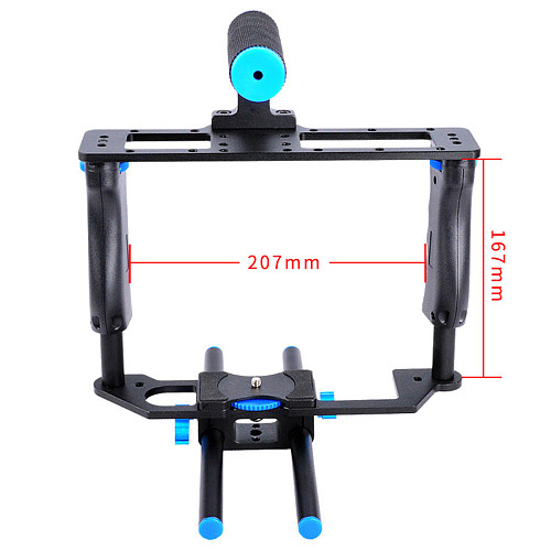 BGNing Aluminum Alloy ABS Camera Video Cage Film Movie Making Kit DSLR Cage & Handle Grip & Rod for Canon 5D2 700D 650D for Nikon D7200
