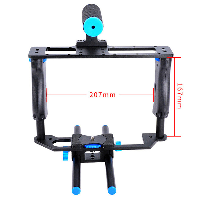 BGNing Aluminum Alloy ABS Camera Video Cage Film Movie Making Kit DSLR Cage & Handle Grip & Rod for Canon 5D2 700D 650D for Nikon D7200