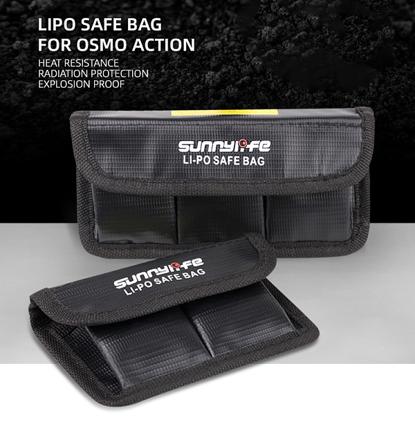 Sunnylife Battery Bag Storage Lipo Safe Explosion-Proof Applicable for DJI OSMO ACTION