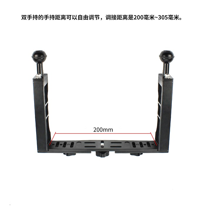 XT-XINTE CNC Aluminum Diving Underwater Waterproof Lighting Arm Bracket System with Handle Grip Stabilizer Rig for Sports Camera Housing Diving Case