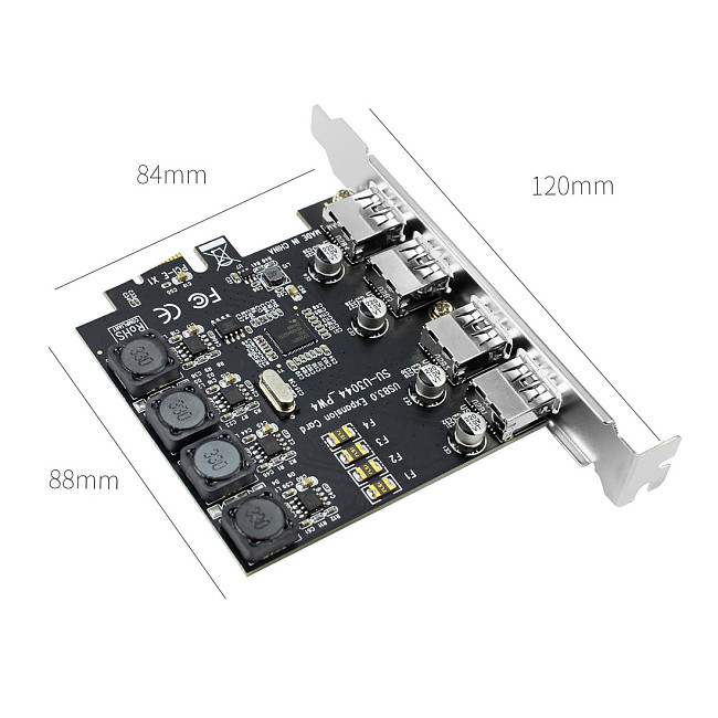 XT-XINTE 5Gbps 4 Ports USB3.0 Expansion Card Adapter PCI-E PCI Express USB 3.0 Controller for PCIe X1 X4 X8 X16 Port for Win 7/8/10