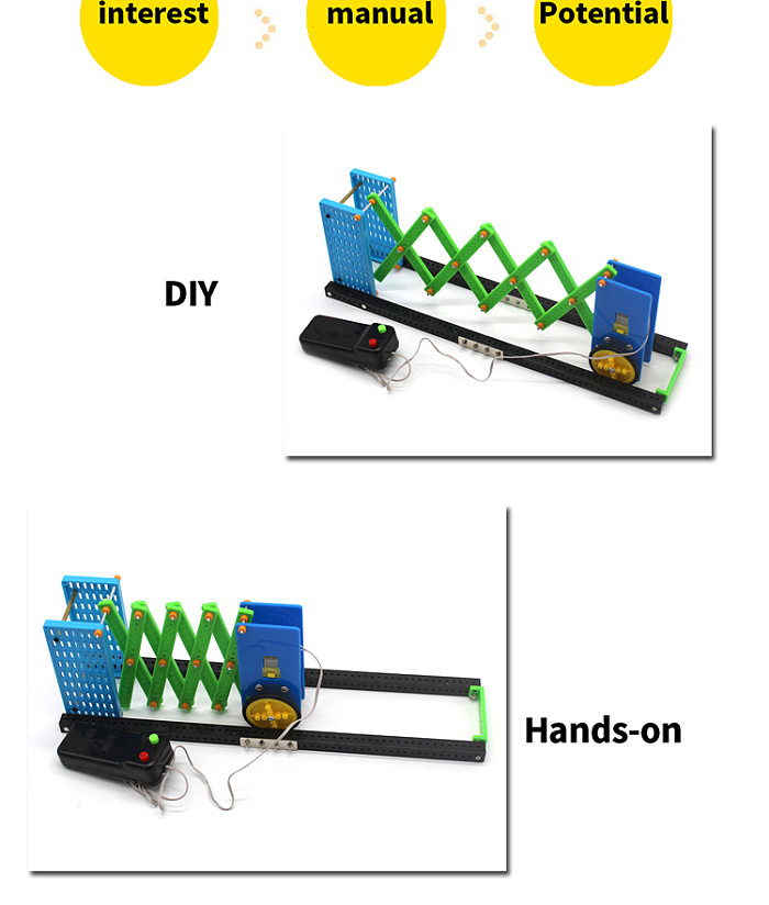 Electric Construction Set DIY Remote Control Shutter Rolling Door Handmade Toys Kids Inventions Science Education Creative Gift