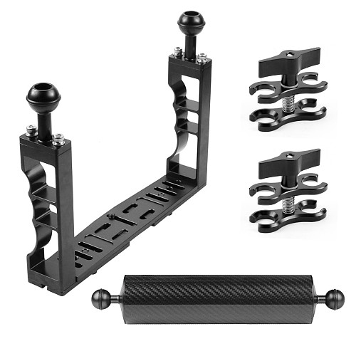 XT-XINTE Lighting Arm Bracket with Butterfly Clip Clamp Diving Clamp Lamp Arm for Sports Camera Housing Diving Case