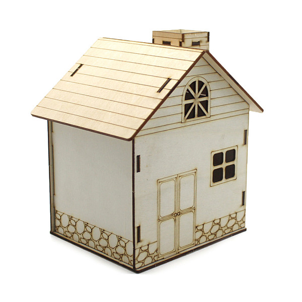 Creative Gift for Kids Wooden Paintable DIY Toy Cabinet Money Coin Saving Box Wood Craft Small