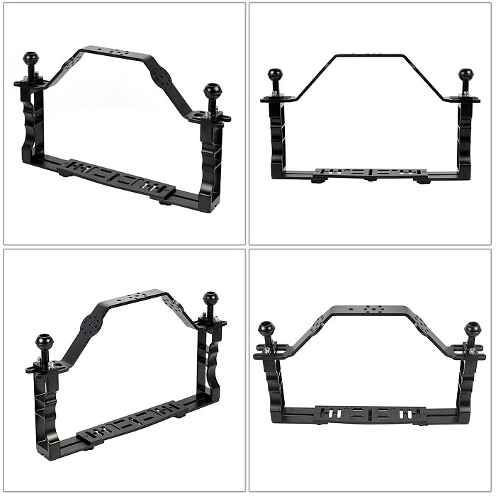 XT-XINTE CNC Aluminum Diving Underwater Waterproof Lighting Arm Bracket with Handle Grip Adjustable Shutter Extension Rod Stabilizer Rig for Sports Camera Housing Diving Case
