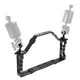 XT-XINTE CNC Aluminum Diving Underwater Waterproof Lighting Arm Bracket System with Handle Grip Stabilizer Rig for Sports Camera Housing Diving Case