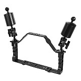 XT-XINTE Lighting Arm Bracket with Handle Butterfly Clip Clamp Diving Clamp Lamp Arm Adjustable Shutter Extension Rod for Sports Camera Housing Diving Case