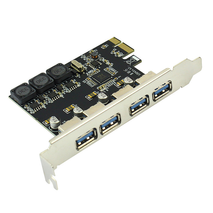 XT-XINTE 5Gbps 4 Ports USB3.0 Expansion Card Adapter PCI-E PCI Express USB 3.0 Controller for PCIe X1 X4 X8 X16 Port for Win 7/8/10