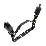 XT-XINTE Lighting Arm Bracket with Handle Butterfly Clip Clamp Diving Clamp Lamp Arm for Sports Camera Housing Diving Case