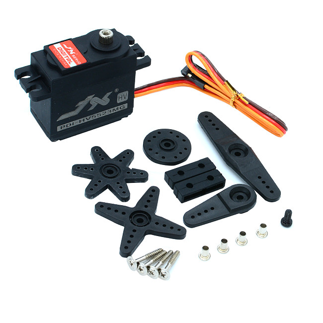 JX Servo PDI-HV5523MG 23KG High Torque Metal Gear Digital Servo High Pressure Standard Steering Gear + Steering Arm