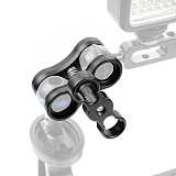 XT-XINTE Aluminum Alloy 2-Hole Butterfly Clip Clamp Light Arm Clamp for Diving Photography