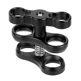 XT-XINTE Aluminum Alloy 2-Hole Butterfly Clip Clamp Light Arm Clamp for Diving Photography